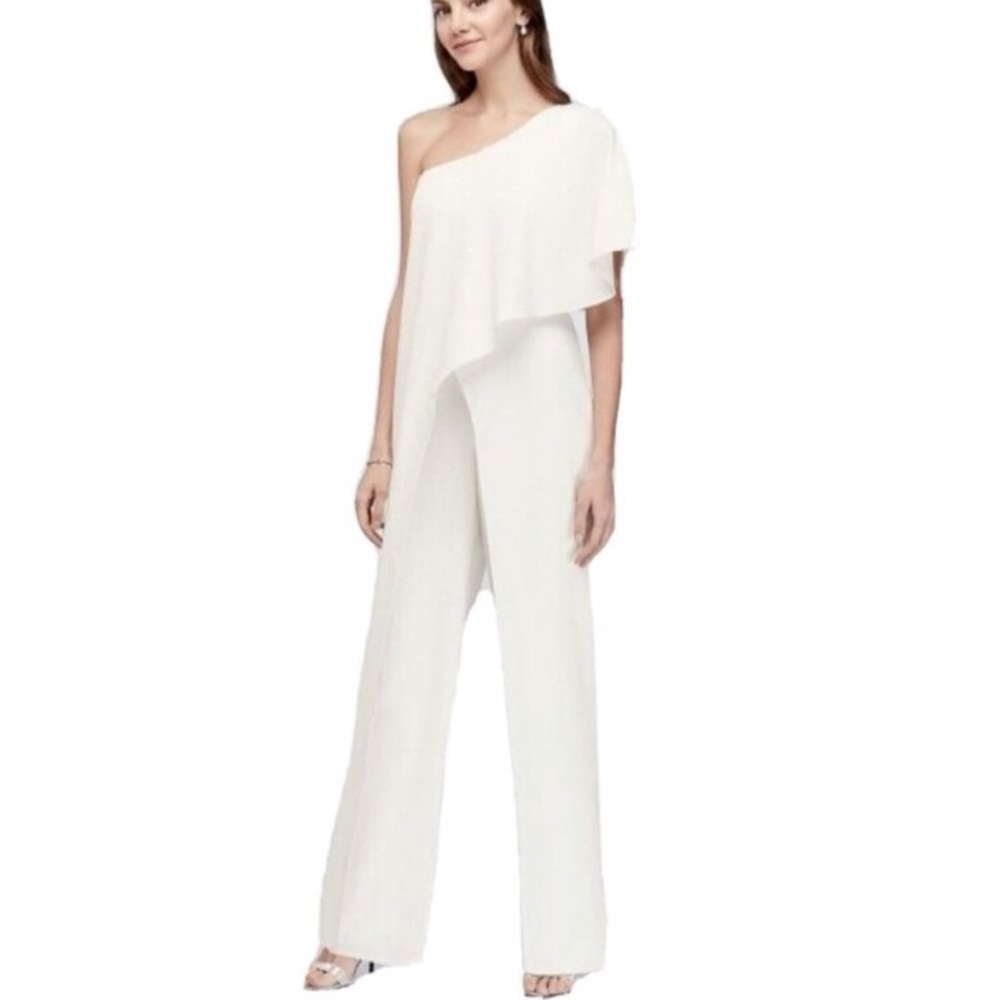 RUBBER DUCKY WOMENS JUMPSUITS & ROMPERS IN WHITE SATIN NWT